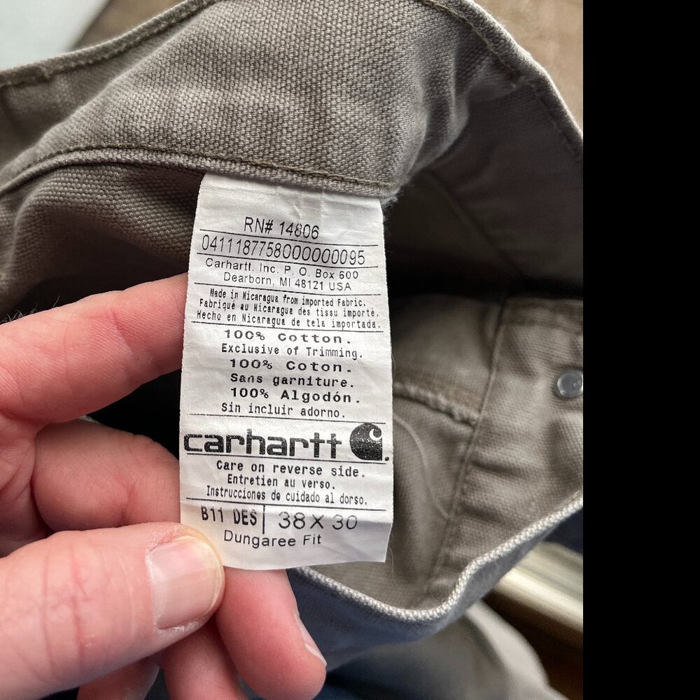 Set of 2 38x30 Carhartt Loose Straight Washed Duck Dungaree size 38x30 - Picture 7 of 7